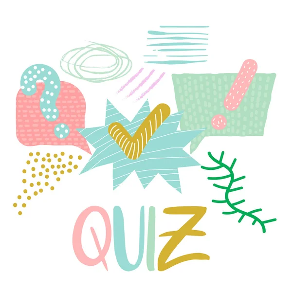 Vector Quiz Logo Aislado Cuestionario Signo Icono Señales Encuestas Caricaturas — Archivo Imágenes Vectoriales