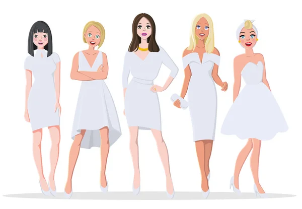 Hermosas chicas. Moda belleza industria — Vector de stock