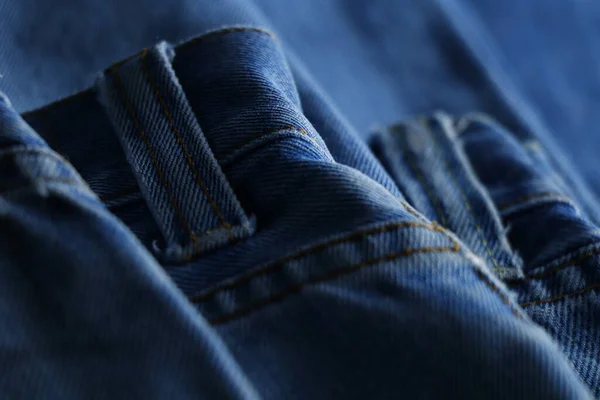Detaillierte Blaue Jeans Auf Dem Tisch — Stockfoto