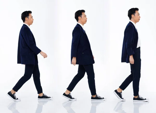 Collage Group Full Length Figure Snap 20S Asian Man Black — Stock Photo, Image