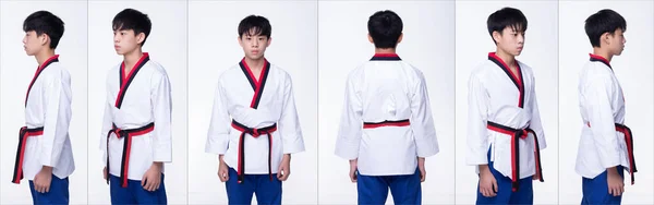 Master Black Belt Taekwondo Karate National Athlet Junge Teenager Zeigen — Stockfoto