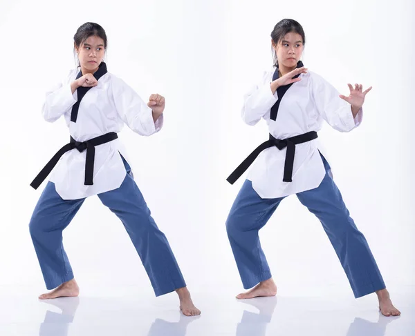 Master Black Belt Taekwondo Karate Nationell Idrottare Ung Tonåring Visa — Stockfoto