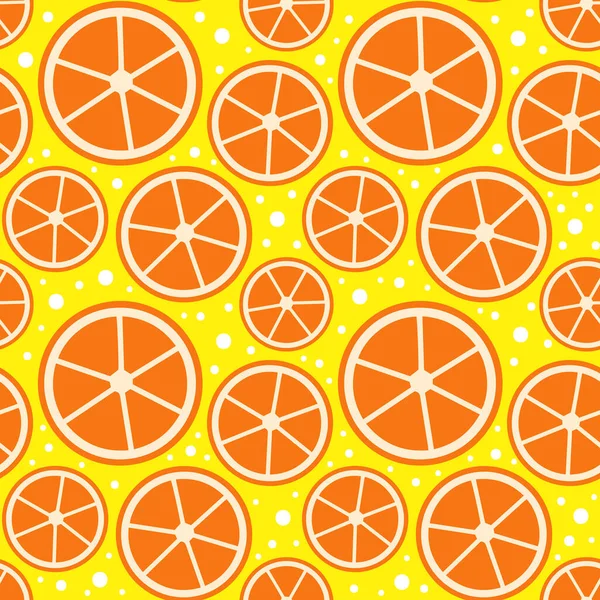 Modèle Sans Couture Tranches Une Orange Style Plat Illustration Vectorielle — Image vectorielle