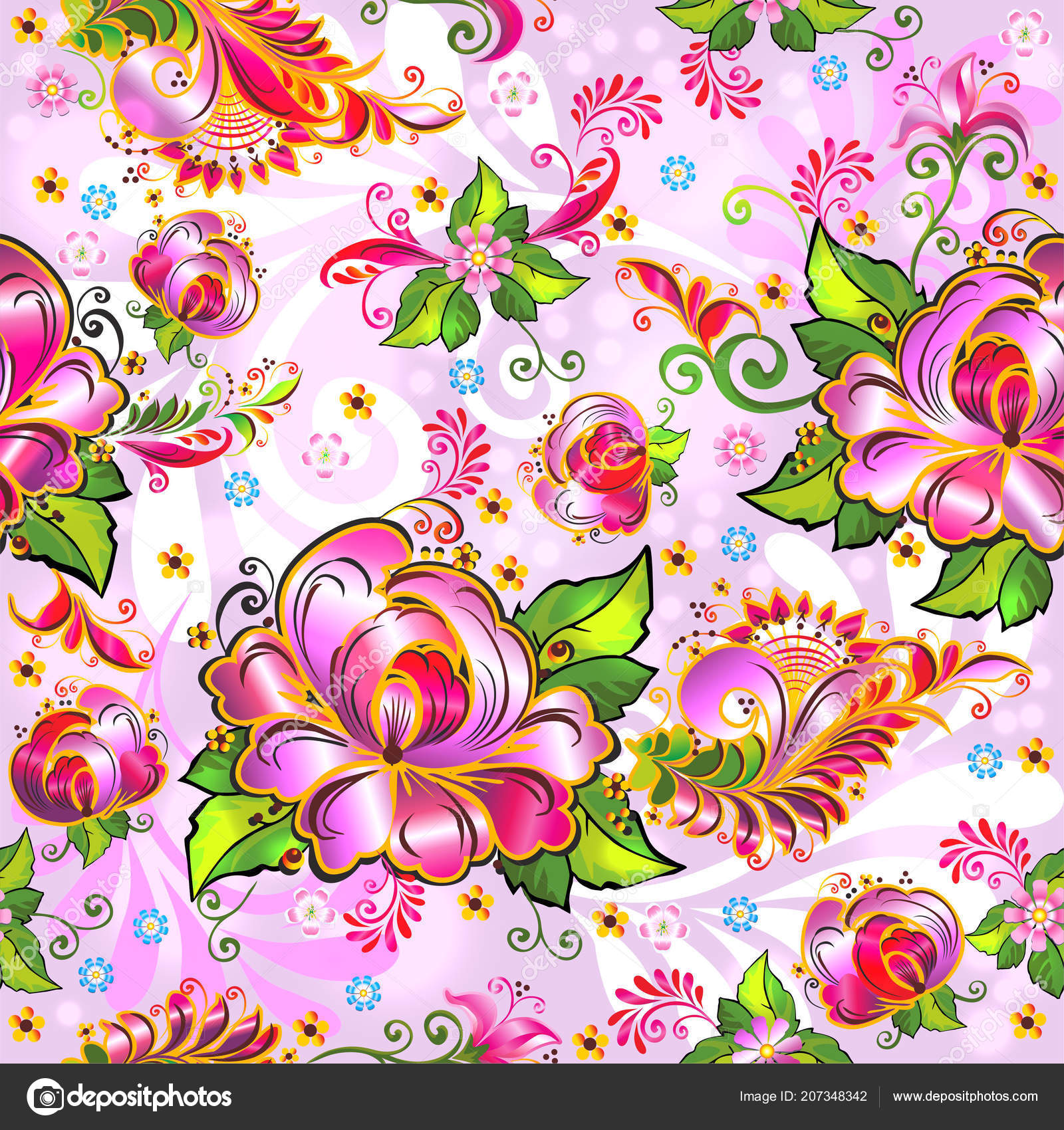 Beautiful Flowers Printing Fabric Paper Creating Fashion Design