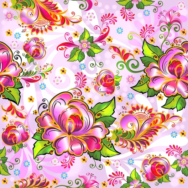 Красивые Цветы Печати Ткани Бумаги Создания Модного Дизайна Интерьеров Бесшовные Стоковая Иллюстрация