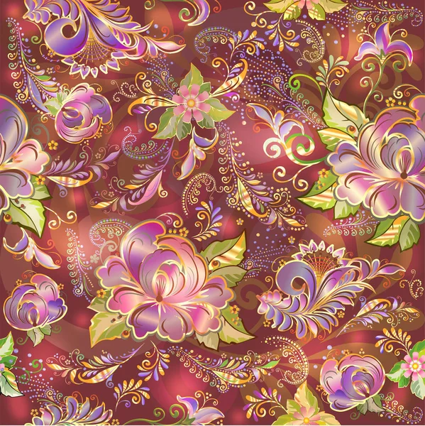 Beautiful Flowers Printing Fabric Paper Creating Fashion Design Interiors Seamless — Stock Vector