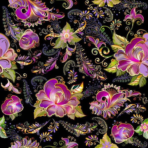 Güzel Çiçek Kumaş Kağıt Üzerine Basım Için Bir Moda Tasarımı — Stok Vektör