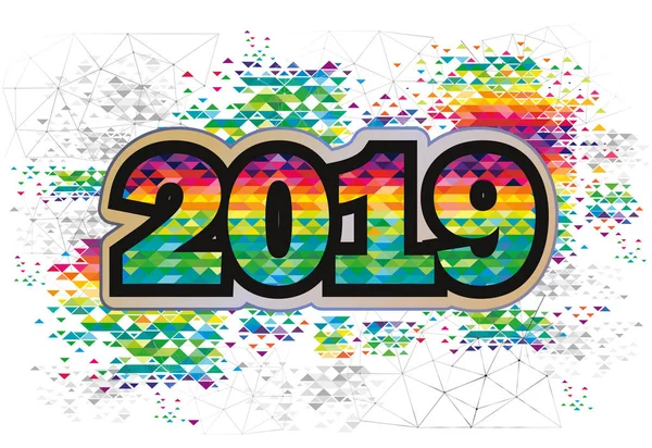 2019 Year 2019 New Year Christmas Calendar Template Figure Avant — стоковый вектор