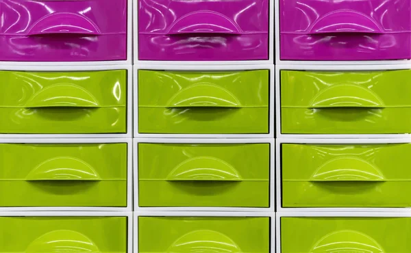 Helle Kunststoffboxen Zur Aufbewahrung Von Haushaltsgegenständen — Stockfoto