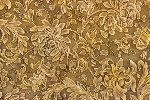 Wall panel with a three-dimensional floral ornament. The element of decor. — Stock Photo, Image