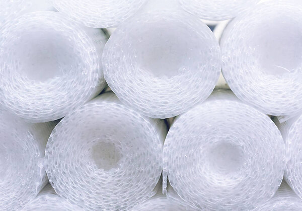 Bubble wrap in rolls. Background of bubble wrap.