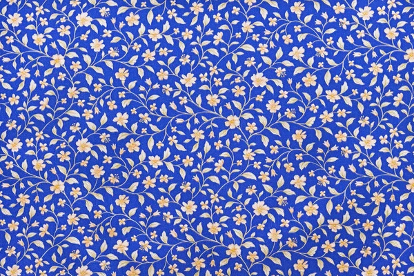 Fragment of wallpaper for the walls with a floral pattern on a blue background. Floral background for design. — Stock Photo, Image