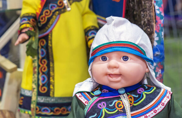 Ethnic baby doll of small peoples living in the north of Siberia in Russia.