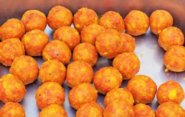 Kızarmış köfte. Et topları. Hint sokak gıda.