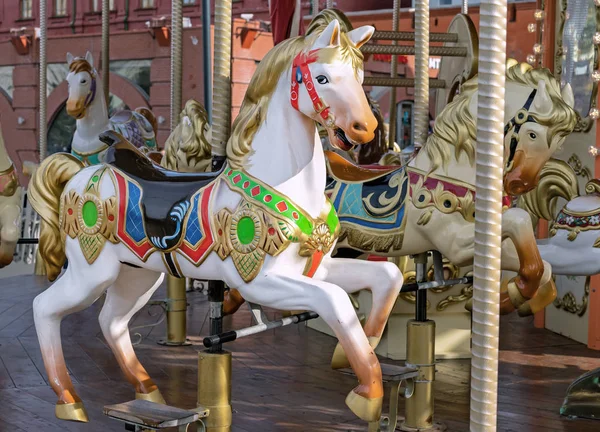 Horse in vintage style on a children\'s carousel.