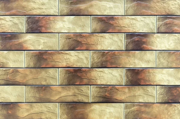 Ceglana Ściana Beżu Brązowych Cegieł Kontekst Faktura Muru — Zdjęcie stockowe