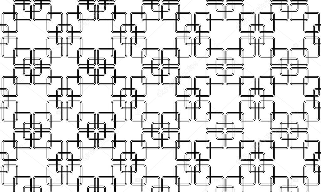 Abstract black geometric pattern on a white background. Seamless vector texture for wallpaper, packaging, textile, fabric.