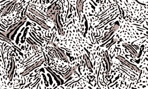 豹纹猎豹皮的模仿 米色和褐色调的条纹图案 纺织品 包装用无缝线矢量图解 — 图库矢量图片