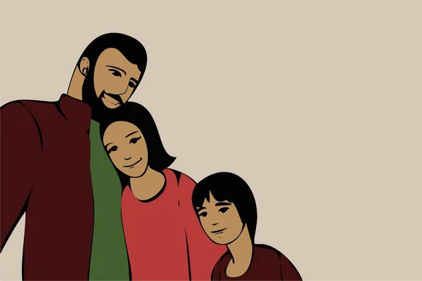 Família Mãe Pai Filho Sentimentos Ternos Uma Relação Confiança Ilustração —  Vetores de Stock