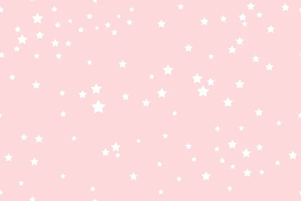 Les Étoiles Sont Blanches Sur Fond Rose Doux Modèle Vectoriel — Image vectorielle