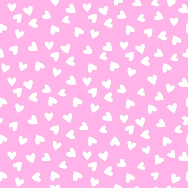 Witte Harten Een Roze Achtergrond Naadloze Zachte Romantische Vector Illustratie — Stockvector