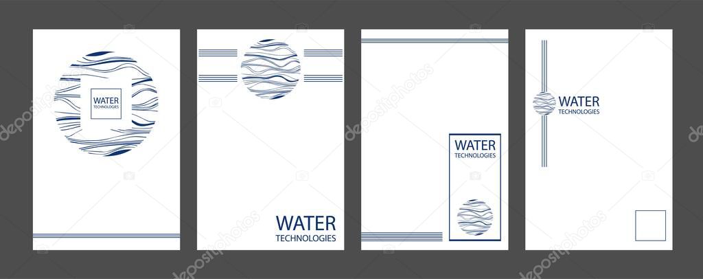 Banners. Leaflets. Design for brochure, booklet, poster in light colors. Blue elements on a white background. Branding.