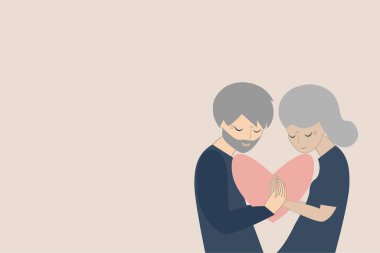 Yetişkin erkek ve kadın. Büyükbaba ve büyükanne. Sıcak bir ilişki, aşkım. Karı koca. Aile.