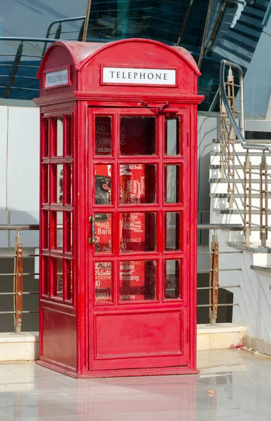 Sharm Sheikh Egypt May 2018 Red Telephone Booth British Style — стоковое фото