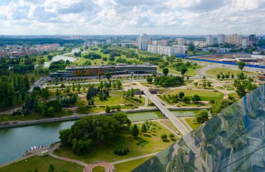 Güzel Minsk görünümünden gözlem güverte Ulusal Kütüphane, Beyaz Rusya