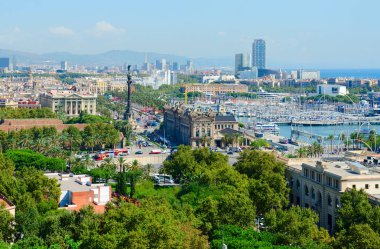 Güzel görüntülemek üzerinden yukarıda (Columbus anıt, bağlantı noktası), Barcelona İspanya