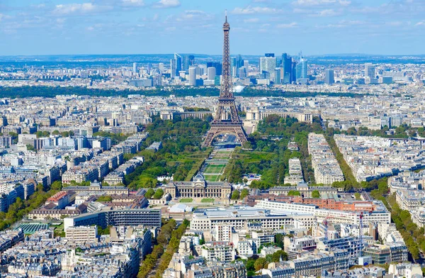Scenic top view (from Montparnasse tower) to Eiffel Tower, Champs de Mars, Paris, France