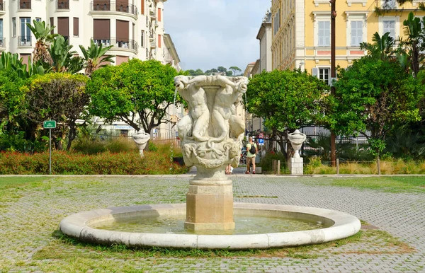 Nice France September 2018 Fontaine Des Tritons Gardens Albert Nice — стоковое фото