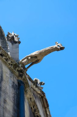Gargoyle üzerinde korniş binanın, Kilisesi, St. Severin Latin Quarter, Paris, Fransa