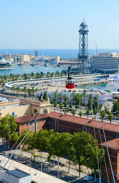 Barcelona Spanien September 2018 Linbanan Teleferic Del Port Torre Jaume — Stockfoto