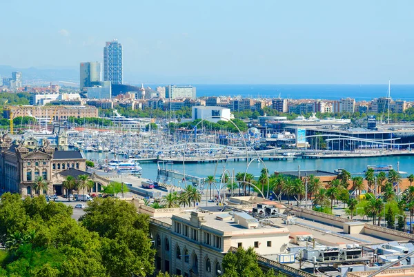 Barcelona Spanien September 2018 Vacker Utsikt Från Berget Montjuic Till — Stockfoto