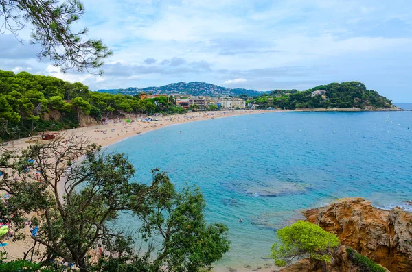 Hermosa Vista Superior Playa Fenals Lloret Mar Costa Brava Cataluña —  Fotos de Stock