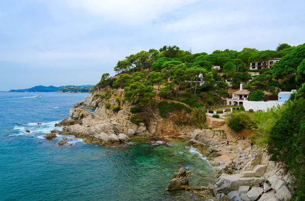 Schöne Aussicht Auf Felsige Küste Lloret Mar Costa Brava Katalonien — Stockfoto