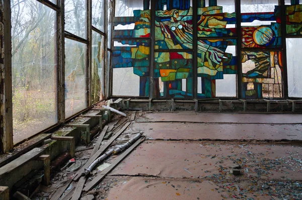 Pripyat Ucrânia Novembro 2018 Café Pripyat Aterro Cidade Fantasma Abandonada — Fotografia de Stock