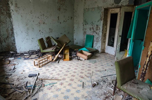 Habitación Hospital 126 Ciudad Fantasma Abandonada Pripyat Zona Exclusión Central — Foto de Stock