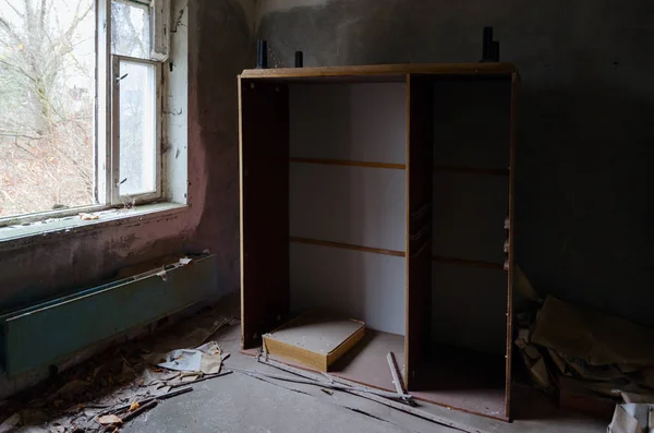 Habitación Edificio Apartamentos Plantas Ciudad Fantasma Abandonada Muerta Pripyat Zona — Foto de Stock