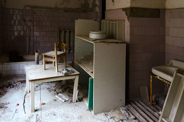 Комната Заброшенном Детском Саду Городе Призраке Припять Зоне Отчуждения Чернобыльской — стоковое фото