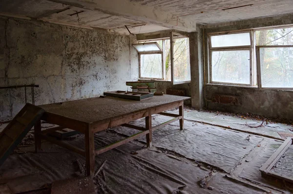 Escuela Ciudad Fantasma Abandonada Muerta Pripyat Zona Alienación Central Nuclear — Foto de Stock