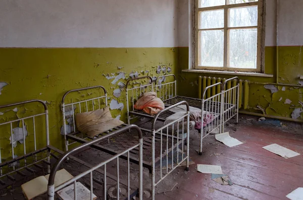 Kopachi Ucrania Noviembre 2018 Dormitorio Jardín Infantes Abandonado Aldea Destruida — Foto de Stock