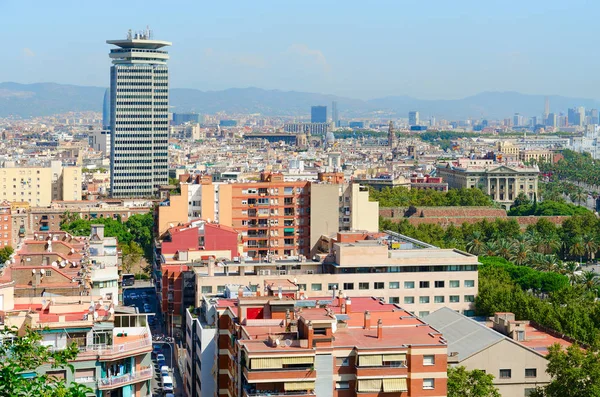 Krásný Pohled Shora Barcelona Slunečný Den Španělsko — Stock fotografie