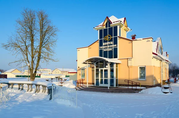 Senno Belarus Janeiro 2019 Edifício Novo Escritório Registro Paisagem Urbana — Fotografia de Stock