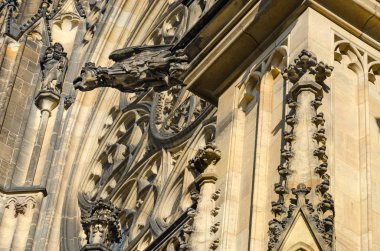 Gargoyle bina ünlü St. Vitus Katedrali Prague Castle, Prague, Çek Cumhuriyeti
