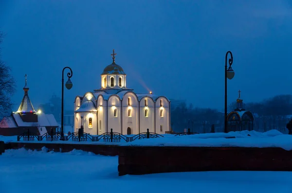 Anunciação Igreja Templo Santo Príncipe Alexander Nevsky Bela Paisagem Inverno — Fotografia de Stock