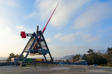 Prague, Çek Cumhuriyeti - 23 Ocak 2019: Prag metronom Letna Park, Prague, Çek Cumhuriyeti