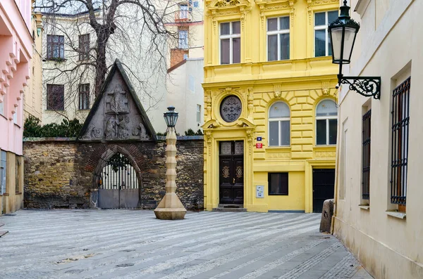 Prague República Checa Janeiro 2019 Pequena Rua Bairro Histórico Praga — Fotografia de Stock