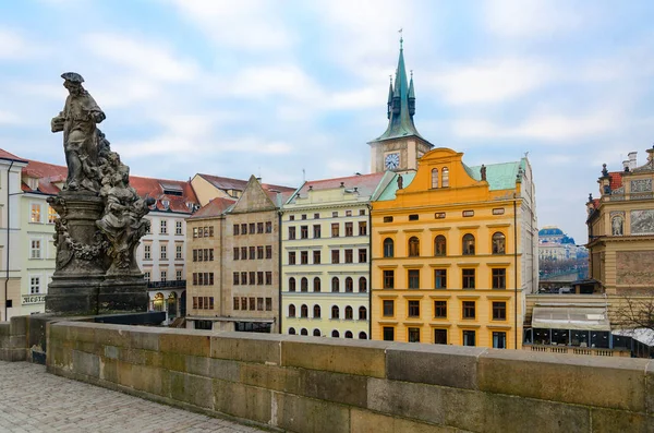 Sculptural Compositions Charles Bridge Prague Czech Republic Saint Ivo Church — Stock Photo, Image